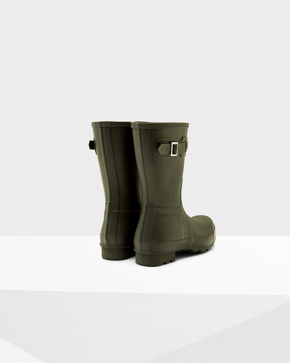 Botas de Lluvia Cortas Hunter Hombre - Original - Verde Oscuro Oliva - PZEFLGJ-54